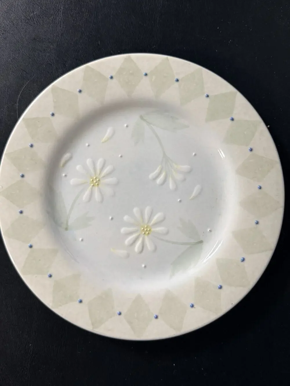 8 VTG Block Basics Floral Loves Me by Deb Mores Salad Plates 1999 Hand Painted
